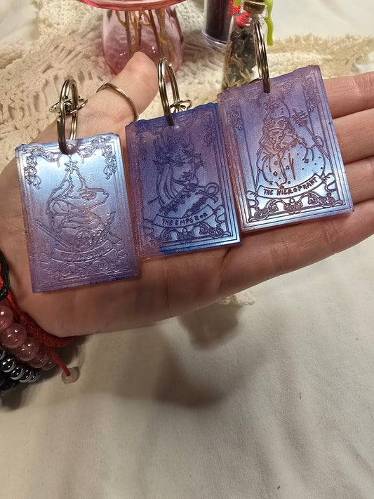 Resin Tarot Card Keychain