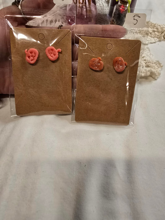 Pumpkin Polymer Clay Earrings