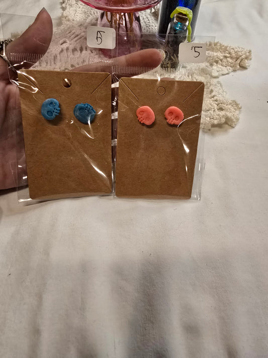 Skull Polymer Clay Earrings