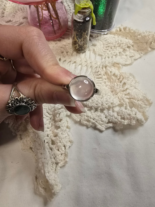 Sterling Silver Rose Quartz Ring