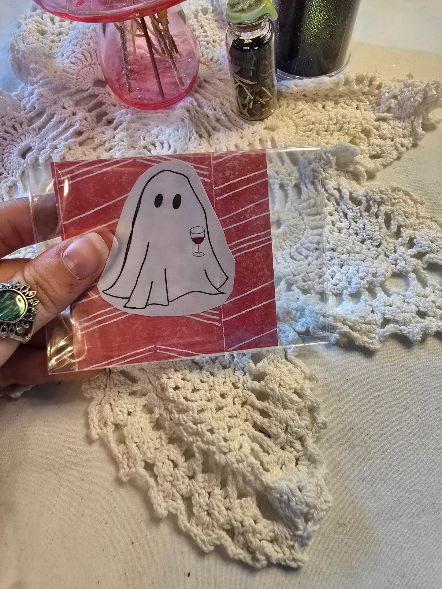 Wine Ghost Sticker