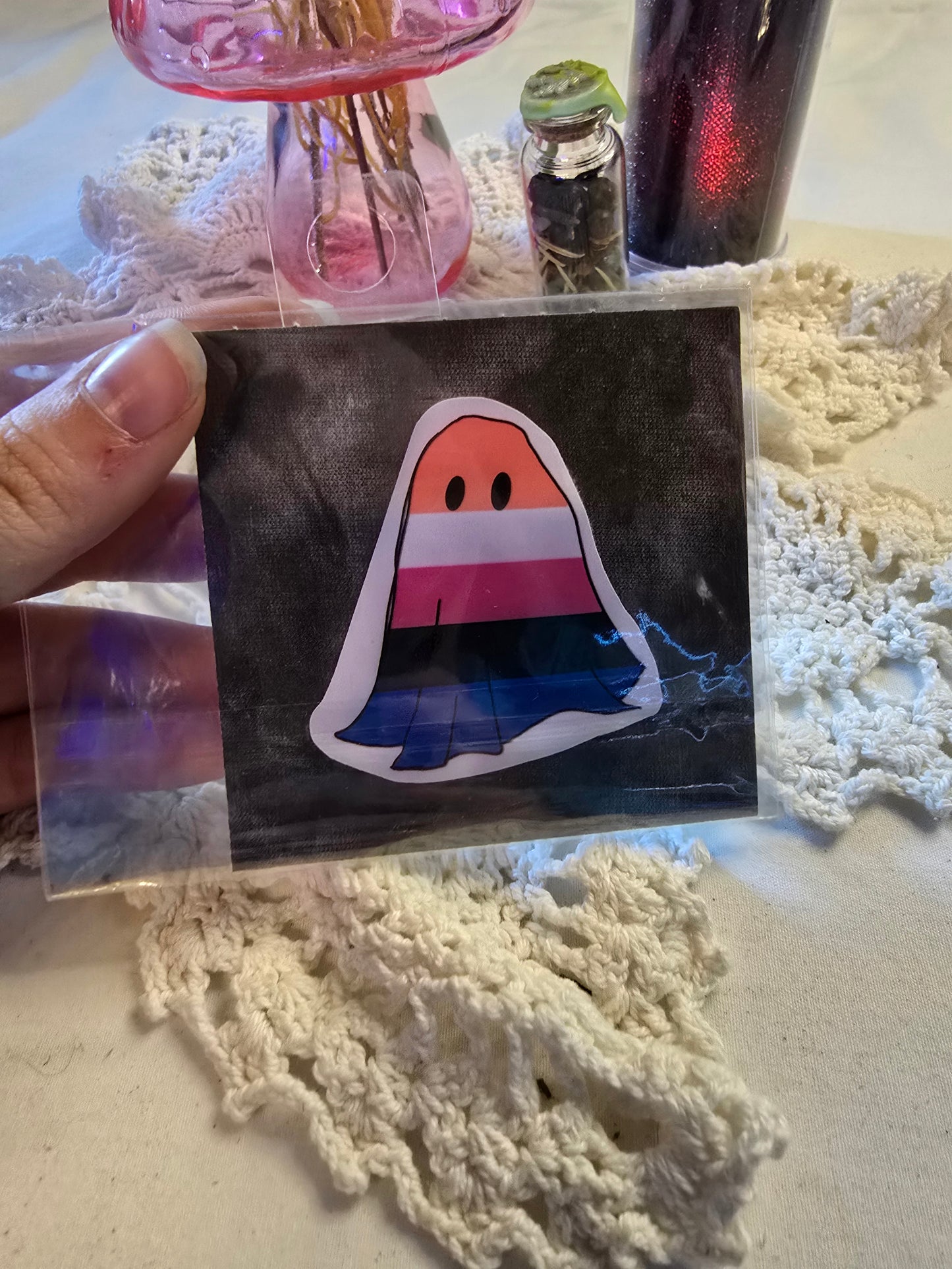 Genderfluid Ghost Sticker