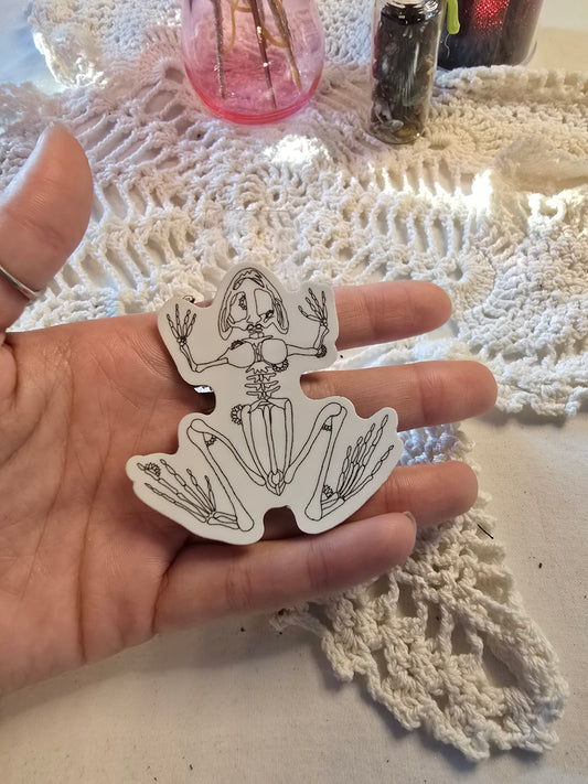 Frog Skeleton Sticker