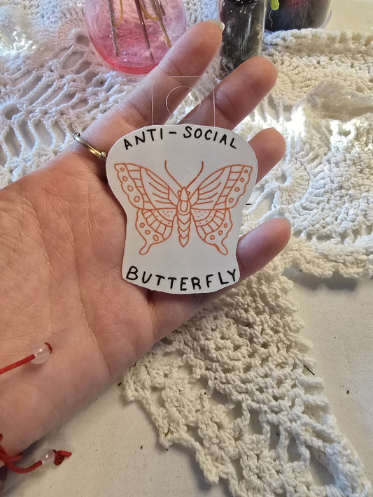 Anti-Social Butterfly Sticker