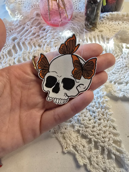 Skull with Butterflies Sticker