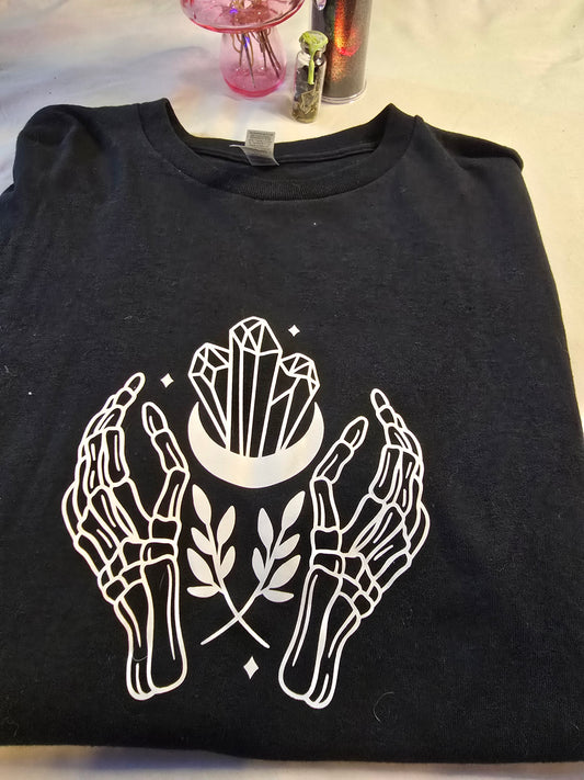 Skeleton Hands with Crystal Shirt