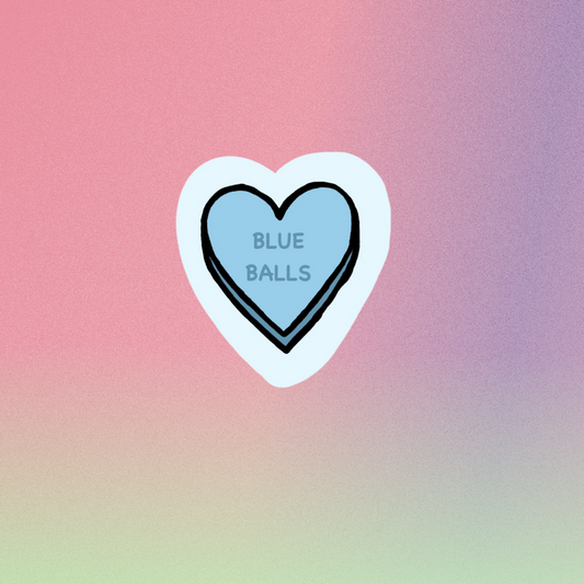 Pre-Order Blue Balls Candy Heart Sticker