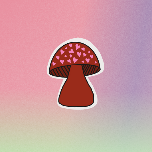 Pre-Order Hearts Mushroom Sticker