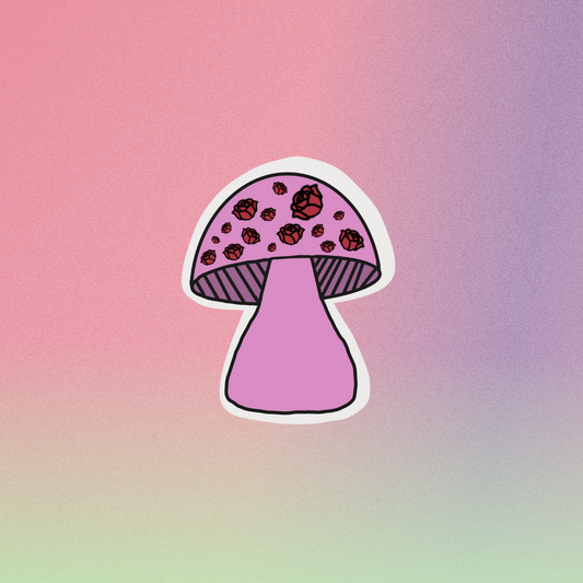 Pre-Order Red Roses Mushroom Sticker