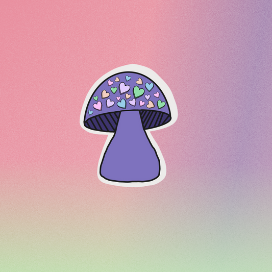 Pre-Order Candy Hearts Mushroom Sticker