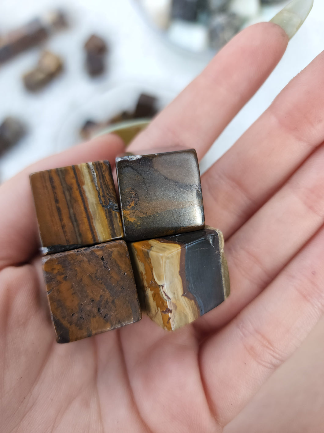 Tiger's Eye small Cubes